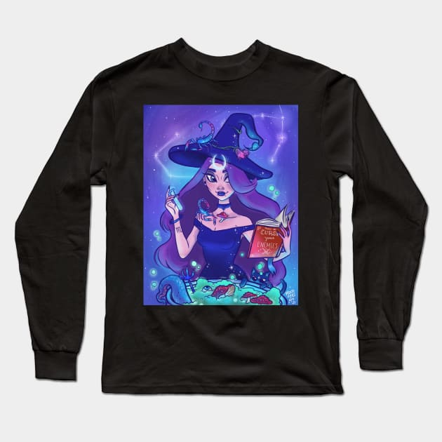 Scorpio Witch Long Sleeve T-Shirt by mooneyesart